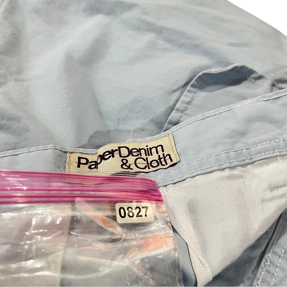 Paper Denim Cloth PD&C Men Light Blue Cargo Shorts Sz 38x10 100% Cotton 6 Pocket - Picture 8 of 10